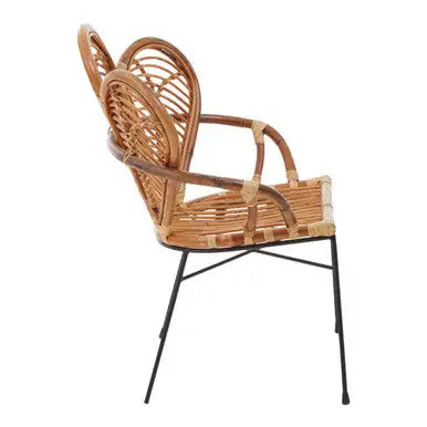 Manado Natural Rattan Armchair with Scalloped Back