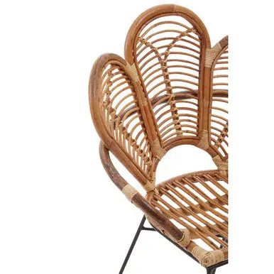 Manado Natural Rattan Armchair with Scalloped Back