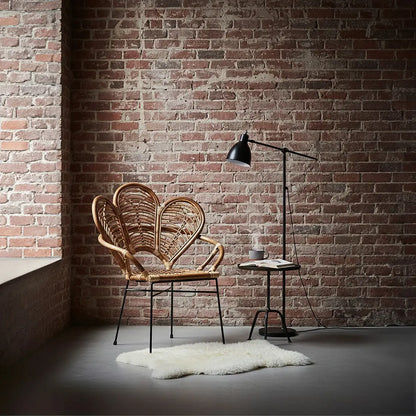 Manado Natural Rattan Armchair with Scalloped Back