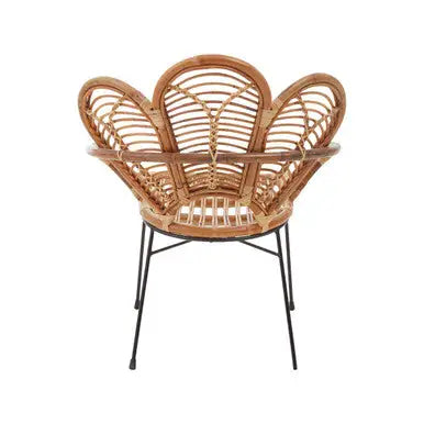 Manado Natural Rattan Armchair with Scalloped Back