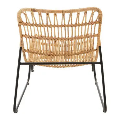 Manado Natural Rattan Chair and Footstool Set