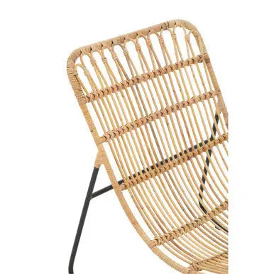 Manado Natural Rattan Chair and Footstool Set