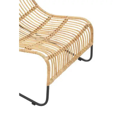 Manado Natural Rattan Chair and Footstool Set