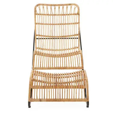 Manado Natural Rattan Chair and Footstool Set
