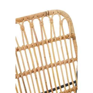 Manado Natural Rattan Chair and Footstool Set