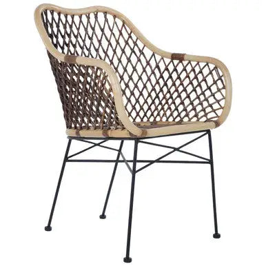 Manado Natural Rattan Chair with Black Finish Legs
