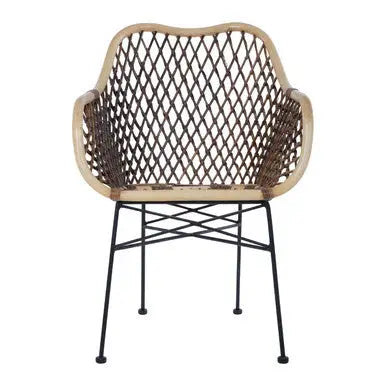 Manado Natural Rattan Chair with Black Finish Legs