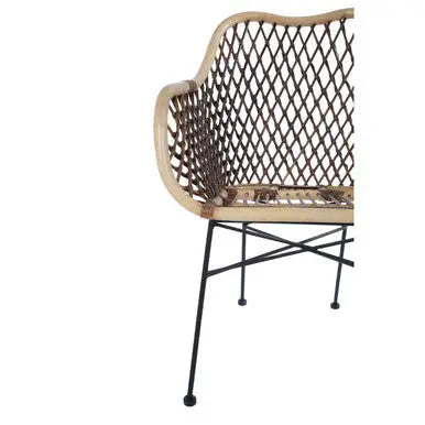 Manado Natural Rattan Chair with Black Finish Legs