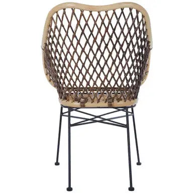 Manado Natural Rattan Chair with Black Finish Legs