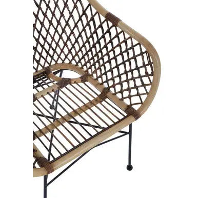 Manado Natural Rattan Chair with Black Finish Legs