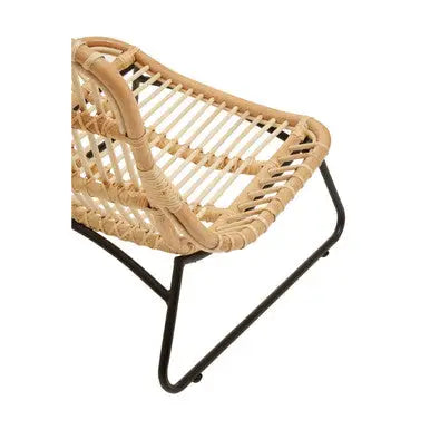 Manado Natural Rattan Lounge Chair with Black Finish Legs