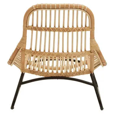 Manado Natural Rattan Lounge Chair with Black Finish Legs