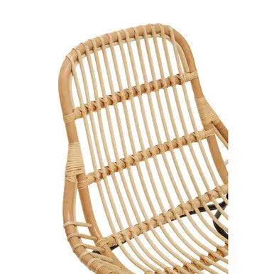 Manado Natural Rattan Lounge Chair with Black Finish Legs