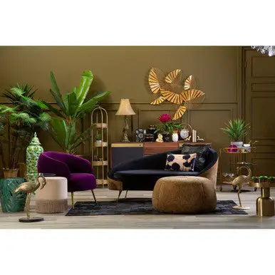 Manhattan Purple Velvet Curved Accent Chair