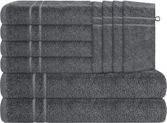 Maris 10 Piece Charcoal Towel Bale Set 2 Bath Towels 4 Hand Towels & 4 Gloves Soft Cotton Hotel Quality by OLIVIA ROCCO
