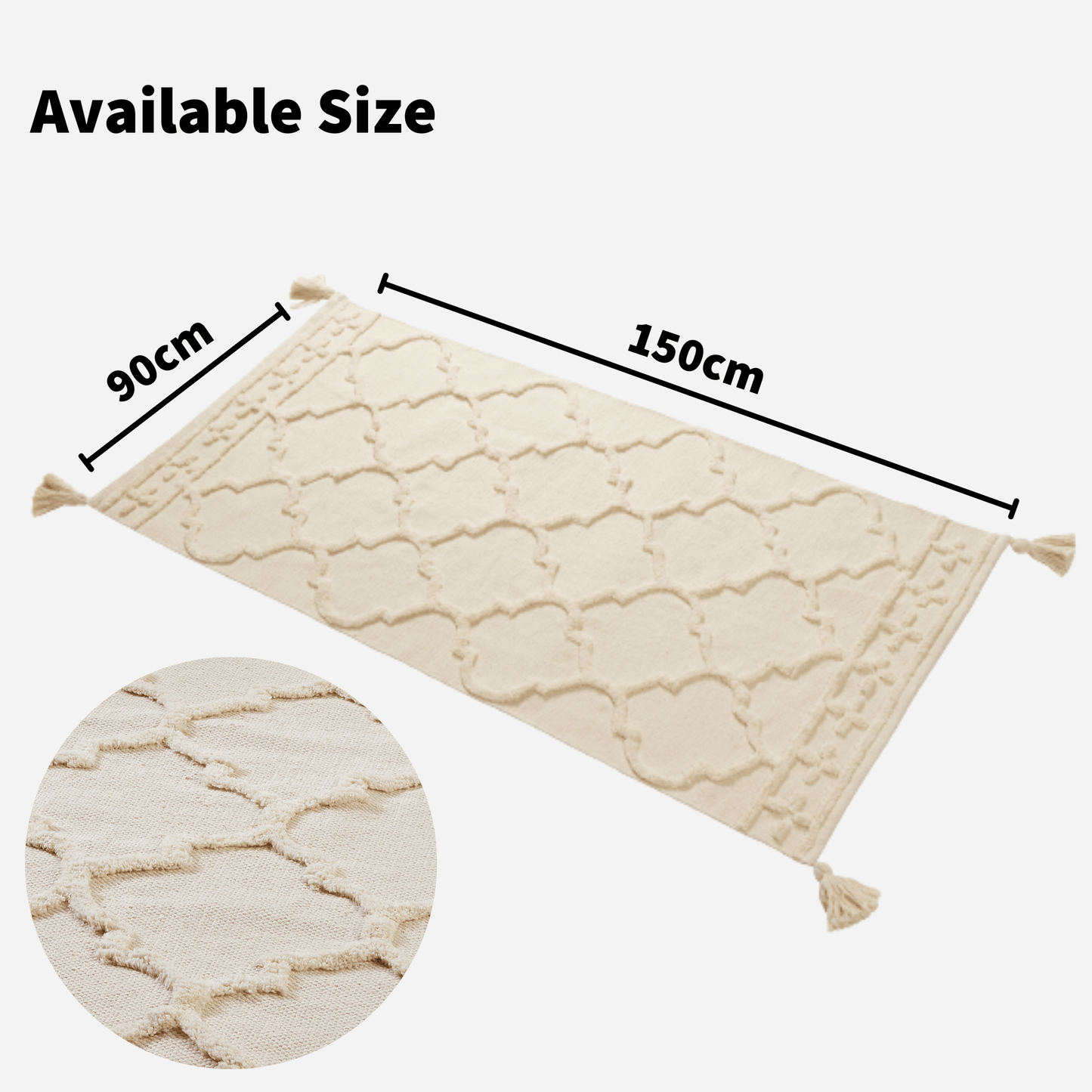 Marrakesh Hand Woven Cotton Rug Eco-Friendly Durable Carpet for Living Room Bedroom Kitchen and Entryway Luxury Tufted Home Decor in Multiple Sizes by OLIVIA ROCCO