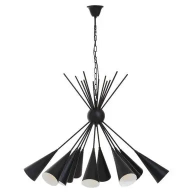 Matt Black 12 Bulb Statement Pendant Light | Yara
