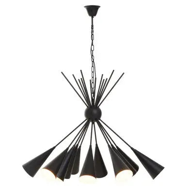 Matt Black 12 Bulb Statement Pendant Light | Yara