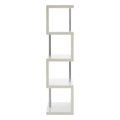 Maze White Gloss Finish 4 Tier Shelf Unit