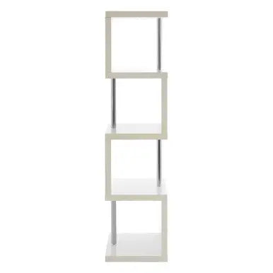 Maze White Gloss Finish 4 Tier Shelf Unit