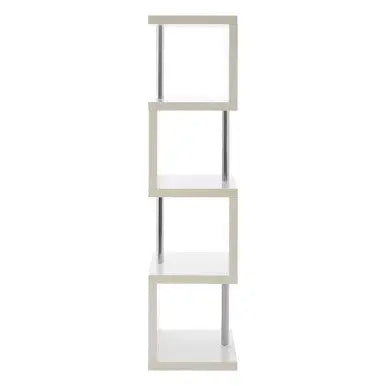 Maze White Gloss Finish 4 Tier Shelf Unit