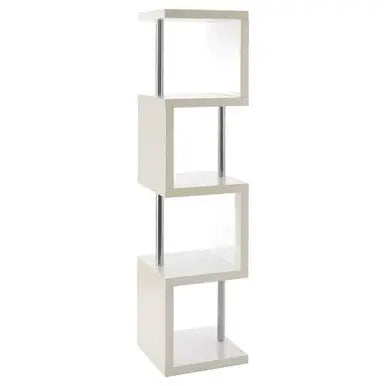 Maze White Gloss Finish 4 Tier Shelf Unit