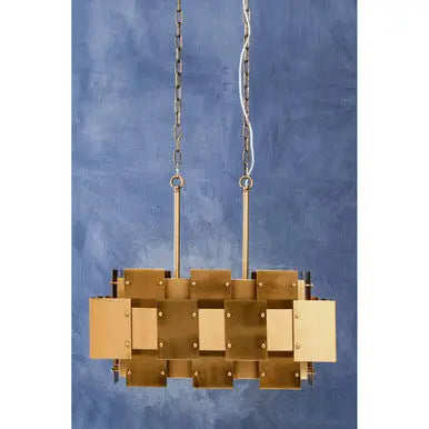 Metal Brass Finish Pendant Light with Eight Bulbs | Karlo