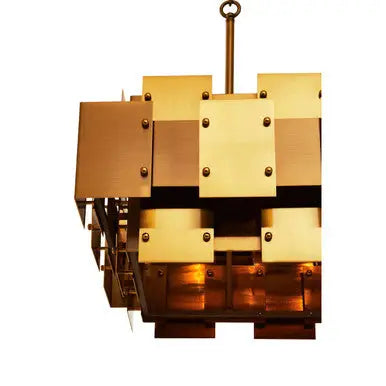 Metal Brass Finish Pendant Light with Eight Bulbs | Karlo