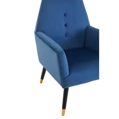 Midnight Blue Velvet Button Detail Chair | Loretta