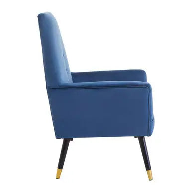 Midnight Blue Velvet Button Detail Chair | Loretta