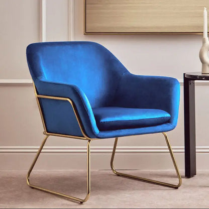 Midnight Blue Velvet Modern Accent Chair | Xander