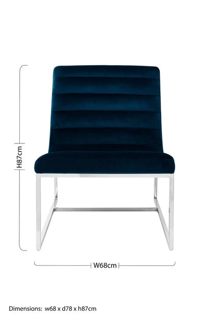 Midnight Velvet Curving Profile Lounge Chair | Vogue