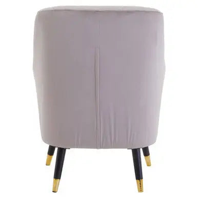Mink Velvet Accent Chair with Black Legs | Loretta