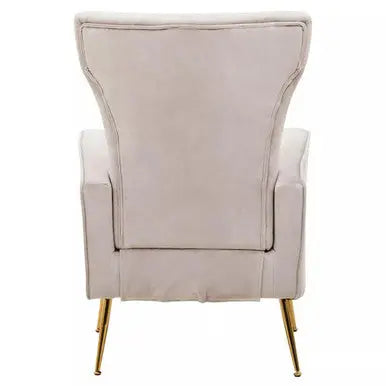 Mink Velvet Accent Chair With Gold Finish Legs | Zamora