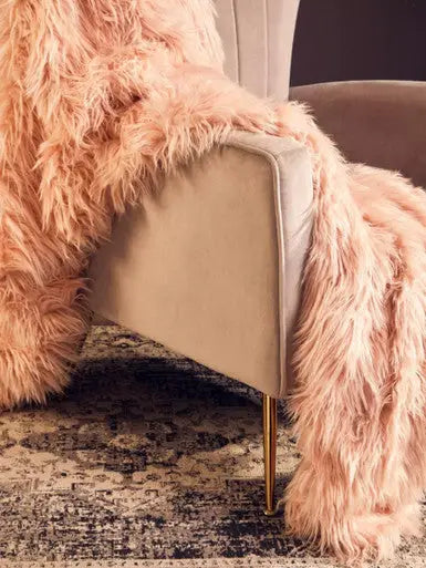 Mink Velvet Accent Chair With Gold Finish Legs | Zamora
