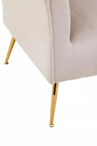 Mink Velvet Accent Chair With Gold Finish Legs | Zamora