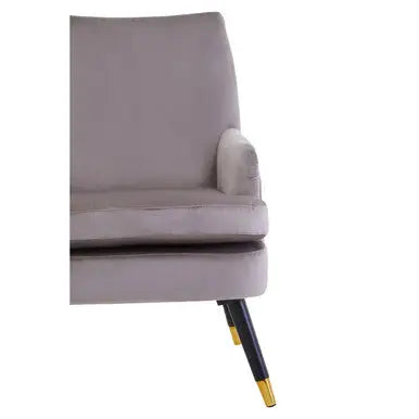 Mink Velvet Accent Chair with Wooden Legs | Loretta