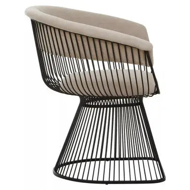 Mink Velvet and Black Frame Chair | Vogue