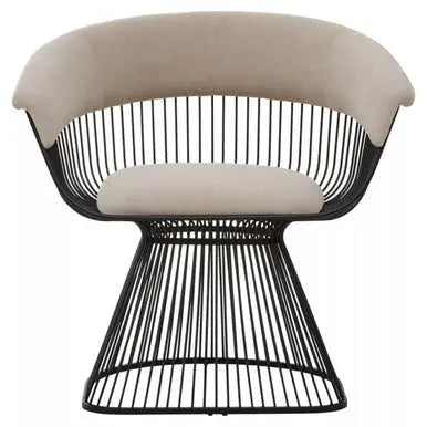 Mink Velvet and Black Frame Chair | Vogue