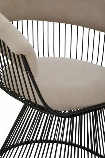 Mink Velvet and Black Frame Chair | Vogue