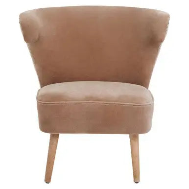 Mink Velvet and Natural Linen Chair | Cefena