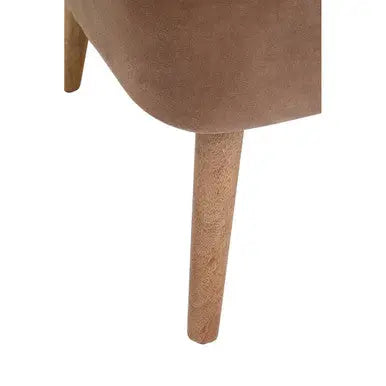 Mink Velvet and Natural Linen Chair | Cefena