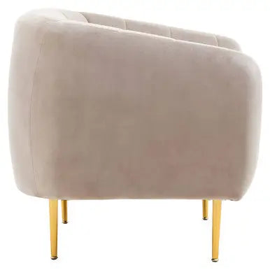 Mink Velvet Channel Detail Armchair | Yasmeen