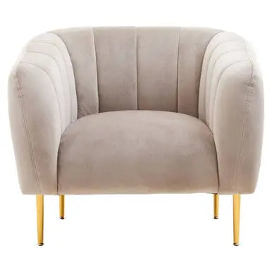 Mink Velvet Channel Detail Armchair | Yasmeen