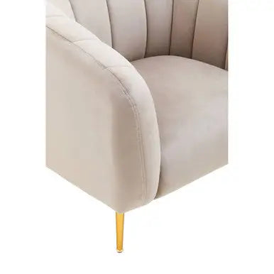 Mink Velvet Channel Detail Armchair | Yasmeen