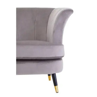 Mink Velvet Curved Accent Chair | Loretta
