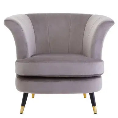 Mink Velvet Curved Accent Chair | Loretta