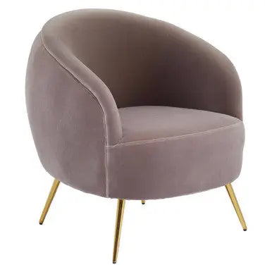 Mink Velvet Curved Accent Chair | Manhattan