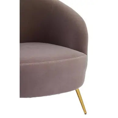 Mink Velvet Curved Accent Chair | Manhattan