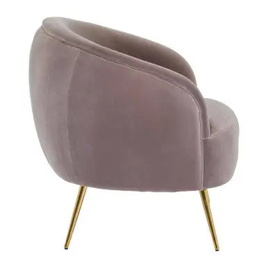 Mink Velvet Curved Accent Chair | Manhattan